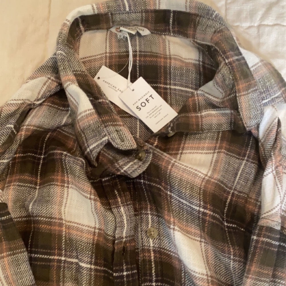 American eagle oversized flannel new with tags medium